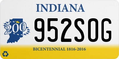 IN license plate 952SOG