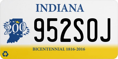 IN license plate 952SOJ