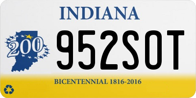 IN license plate 952SOT