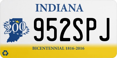 IN license plate 952SPJ