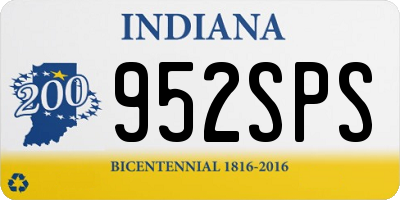 IN license plate 952SPS