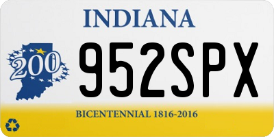 IN license plate 952SPX