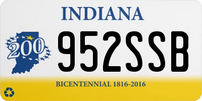 IN license plate 952SSB
