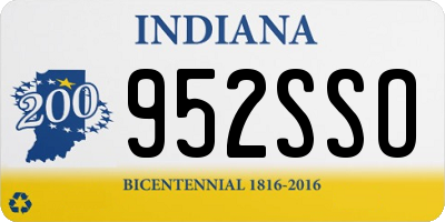 IN license plate 952SSO