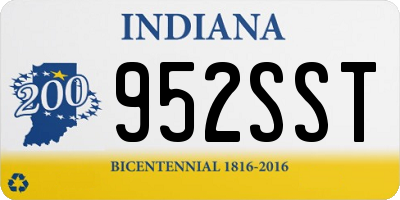 IN license plate 952SST