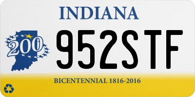 IN license plate 952STF