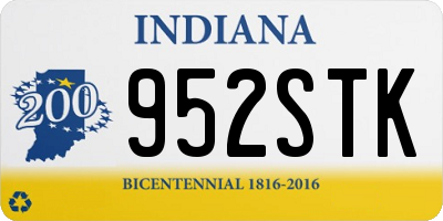 IN license plate 952STK