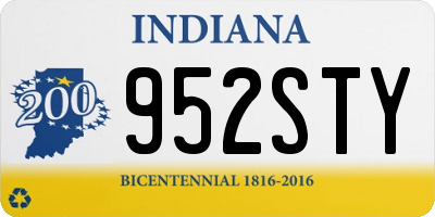 IN license plate 952STY