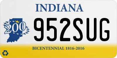 IN license plate 952SUG