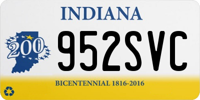 IN license plate 952SVC