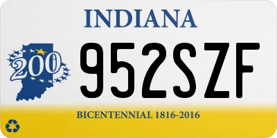 IN license plate 952SZF