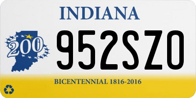 IN license plate 952SZO