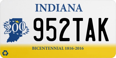 IN license plate 952TAK