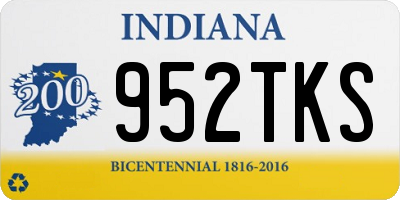 IN license plate 952TKS
