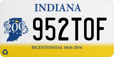 IN license plate 952TOF