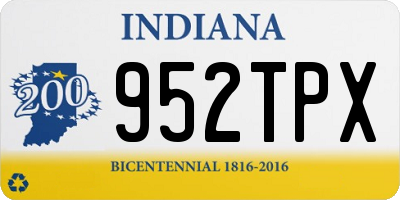 IN license plate 952TPX