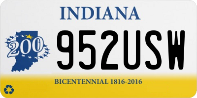 IN license plate 952USW