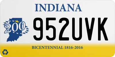 IN license plate 952UVK