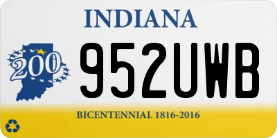 IN license plate 952UWB