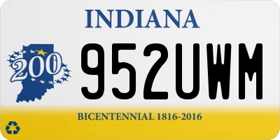 IN license plate 952UWM