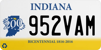 IN license plate 952VAM