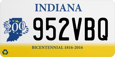 IN license plate 952VBQ