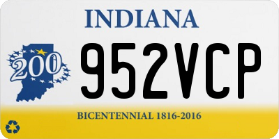IN license plate 952VCP