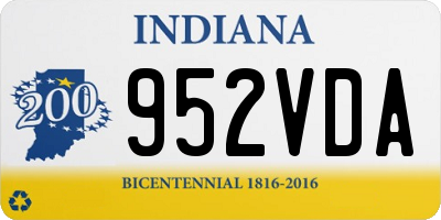 IN license plate 952VDA