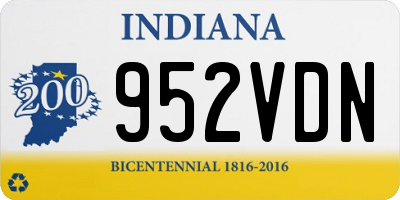 IN license plate 952VDN