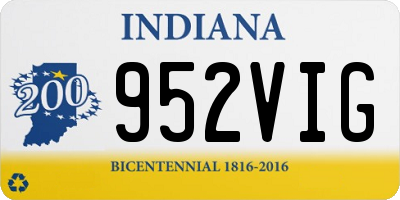 IN license plate 952VIG