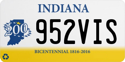 IN license plate 952VIS