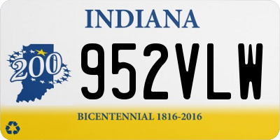 IN license plate 952VLW