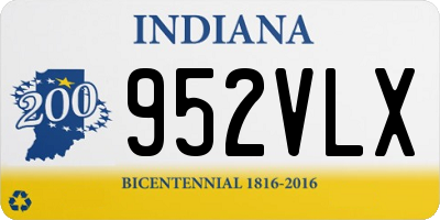 IN license plate 952VLX