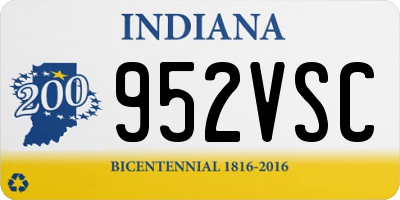IN license plate 952VSC