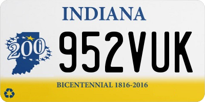 IN license plate 952VUK