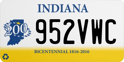 IN license plate 952VWC