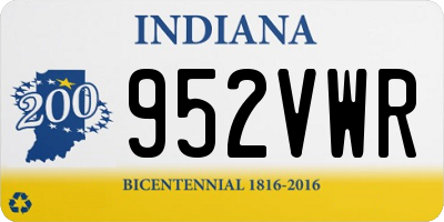IN license plate 952VWR