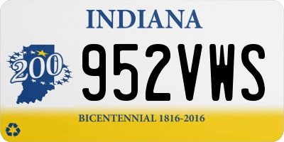 IN license plate 952VWS
