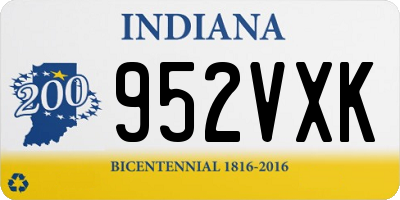 IN license plate 952VXK