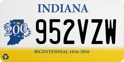 IN license plate 952VZW
