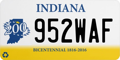 IN license plate 952WAF
