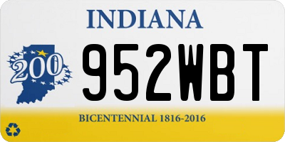 IN license plate 952WBT
