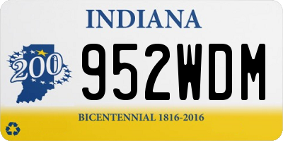 IN license plate 952WDM