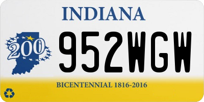 IN license plate 952WGW
