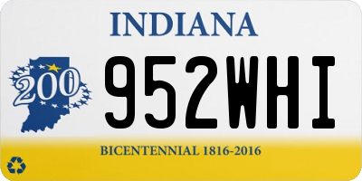 IN license plate 952WHI