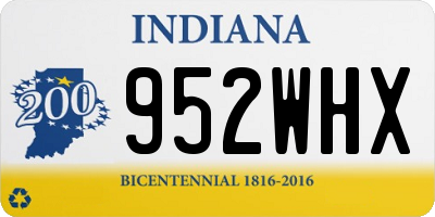 IN license plate 952WHX
