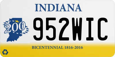 IN license plate 952WIC
