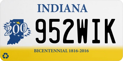 IN license plate 952WIK