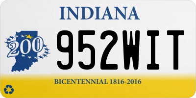 IN license plate 952WIT