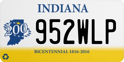 IN license plate 952WLP